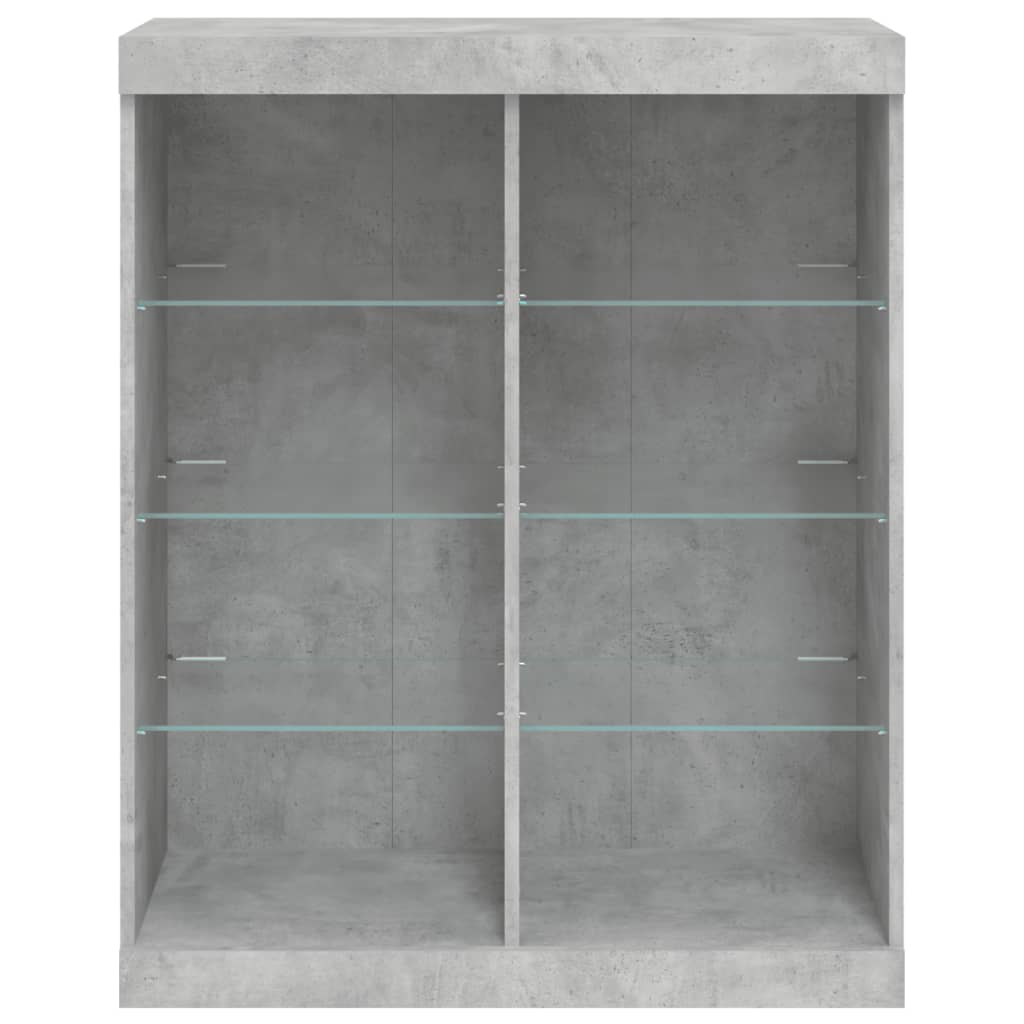 Sideboard with LED Lights 81x37x100 cm Concrete grey