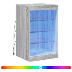 vidaXL Sideboard with LED Lights Grey Sonoma 41x37x67 cm 2