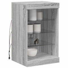 vidaXL Sideboard with LED Lights Grey Sonoma 41x37x67 cm 5