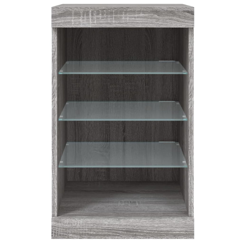 Sideboard with LED Lights Grey Sonoma 41x37x67 cm