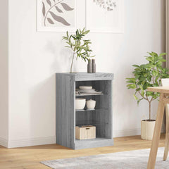 vidaXL Sideboard with LED Lights Grey Sonoma 41x37x67 cm 1