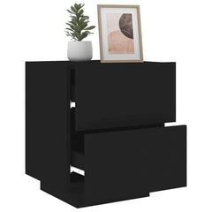 vidaXL Bedside Cabinets with LED Lights 2 pcs Black Engineered Wood 4
