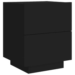 vidaXL Bedside Cabinets with LED Lights 2 pcs Black Engineered Wood 6