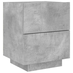 vidaXL Bedside Cabinet with LED Lights Concrete Grey Engineered Wood 3