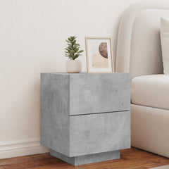 vidaXL Bedside Cabinet with LED Lights Concrete Grey Engineered Wood 4