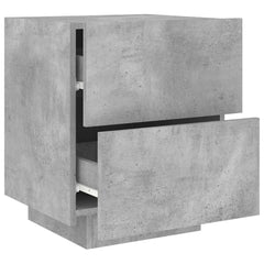 vidaXL Bedside Cabinet with LED Lights Concrete Grey Engineered Wood 6