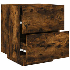 vidaXL Bedside Cabinet with LED Lights Smoked Oak Engineered Wood 6