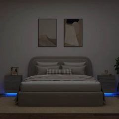vidaXL Bedside Cabinets with LED Lights 2 pcs Grey Sonoma Engineered Wood 1