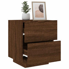 vidaXL Bedside Cabinet with LED Lights Brown Oak Engineered Wood 5
