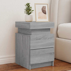 vidaXL Bedside Cabinet with LED Lights 35x39x55 cm