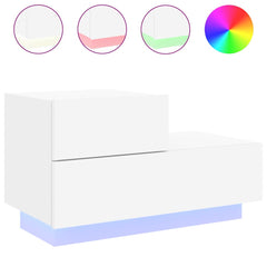 vidaXL Bedside Cabinet | White | Engineered wood | Medium | Bedside Cabinet 2