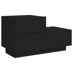 vidaXL Bedside Cabinet with LED Lights Black 70x36x40.5 cm 5