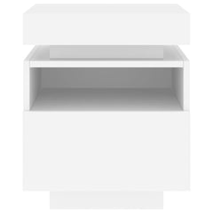 vidaXL Bedside Cabinet with LED Lights White 40x39x48,5 cm 6