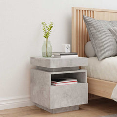 vidaXL Bedside Cabinet with LED Lights Concrete Grey 40x39x48,5 cm 3