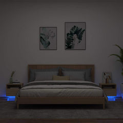 vidaXL Bedside Cabinets with LED Lights 2 pcs Sonoma Oak 40x39x37 cm 1