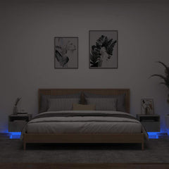 vidaXL Bedside Cabinets with LED Lights 2 pcs Concrete Grey 40x39x37 cm 1