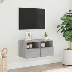 vidaXL TV Wall Cabinet Grey Sonoma 60x30x30 cm Engineered Wood 3