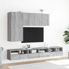 vidaXL TV Wall Cabinet Grey Sonoma 60x30x30 cm Engineered Wood 4