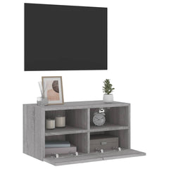 vidaXL TV Wall Cabinet Grey Sonoma 60x30x30 cm Engineered Wood 6