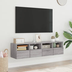 vidaXL TV Wall Cabinets 2 pcs Grey Sonoma 60x30x30 cm Engineered Wood 3