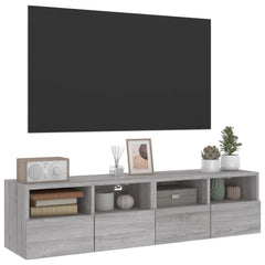 vidaXL TV Wall Cabinets 2 pcs Grey Sonoma 60x30x30 cm Engineered Wood 6