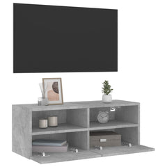 vidaXL TV Wall Cabinet Concrete Grey 80x30x30 cm Engineered Wood 6