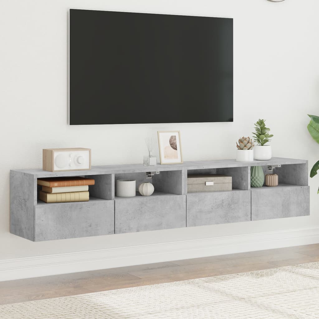 vidaXL TV Wall Cabinets 80x30x30 cm Engineered Wood 2 pcs