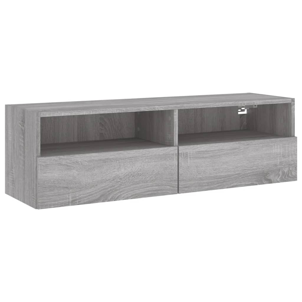 vidaXL TV Wall Cabinet Grey Sonoma 100x30x30 cm Engineered Wood 2