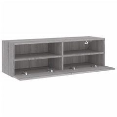 vidaXL TV Wall Cabinet Grey Sonoma 100x30x30 cm Engineered Wood 6