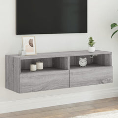 vidaXL TV Wall Cabinet Grey Sonoma 100x30x30 cm Engineered Wood 1