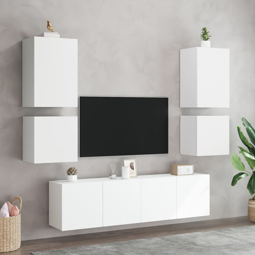 vidaXL TV Wall Cabinet White 40.5x30x40 cm Engineered Wood 4