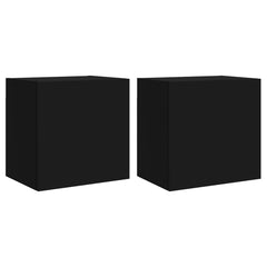 vidaXL TV Wall Cabinets 2 pcs Black 40.5x30x40 cm Engineered Wood 2