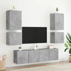 vidaXL TV Wall Cabinets 2 pcs Concrete Grey 40.5x30x40 cm Engineered Wood 4