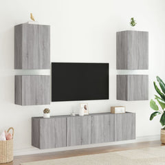 vidaXL TV Wall Cabinets 2 pcs Grey Sonoma 40.5x30x40 cm Engineered Wood 4