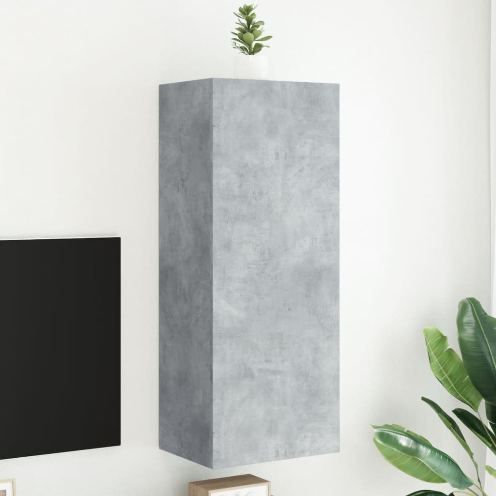 TV Wall Cabinet 40.5x30x102 cm Engineered Wood Concrete grey
