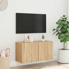 vidaXL TV Cabinet Wall-mounted Sonoma Oak 80x30x41 cm 3