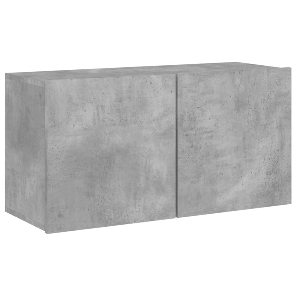 vidaXL TV Cabinet Wall-mounted Concrete Grey 80x30x41 cm 2