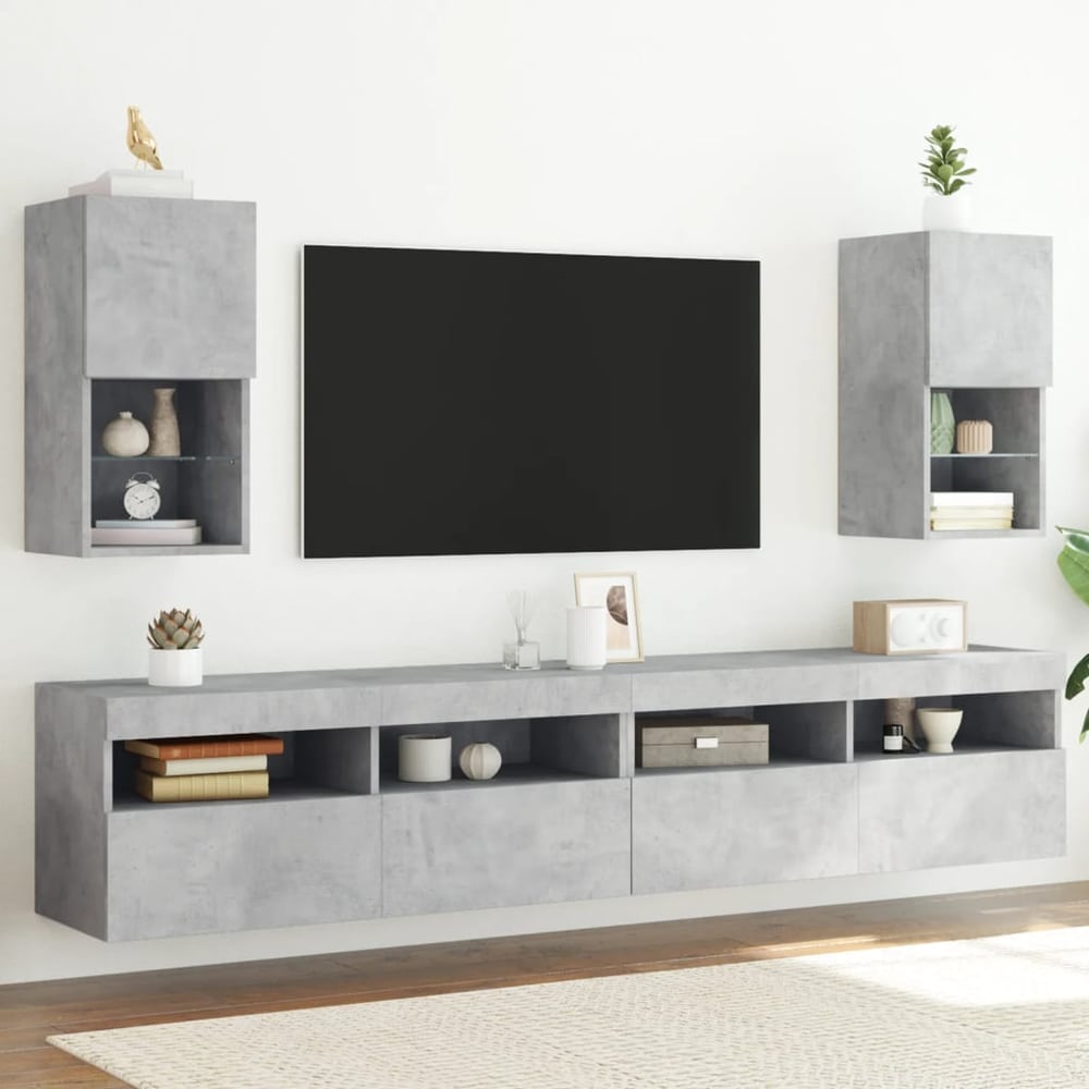 vidaXL TV Cabinet Set with LED Lights 30.5x30x60 cm 2 pcs