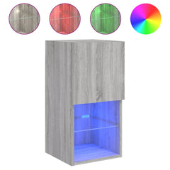 vidaXL TV Cabinet with LED Lights Grey Sonoma 30.5x30x60 cm 2