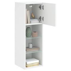 vidaXL TV Cabinet with LED Lights White 30.5x30x90 cm 6