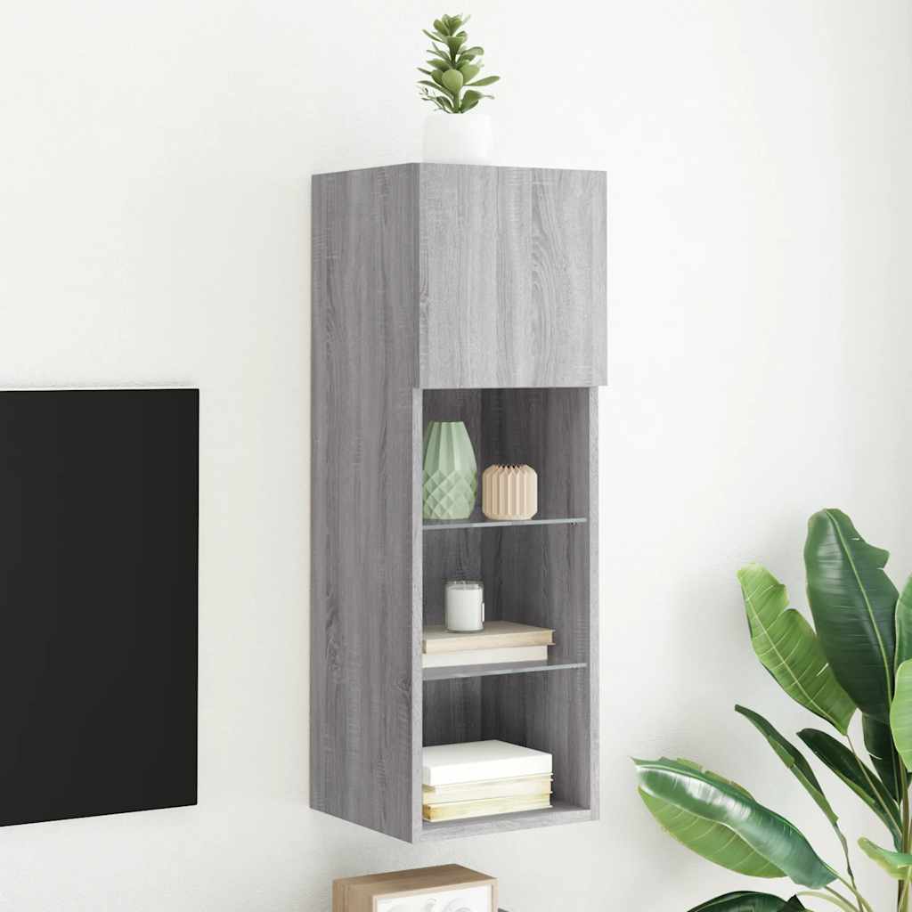 vidaXL TV Cabinet with LED Lights 30.5x30x90 cm