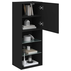 vidaXL TV Cabinet with LED Lights Black 40.5x30x102 cm 6