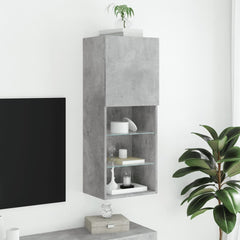 vidaXL TV Cabinet with LED Lights Concrete Grey 40.5x30x102 cm 4