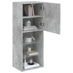 vidaXL TV Cabinet with LED Lights Concrete Grey 40.5x30x102 cm 6