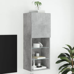 vidaXL TV Cabinet with LED Lights Concrete Grey 40.5x30x102 cm 1