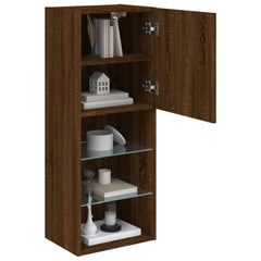 vidaXL TV Cabinet with LED Lights Brown Oak 40.5x30x102 cm 6