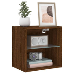 TV Wall Cabinets with LED Lights 30x28,5x30 cm 2 Brown oak 40 cm