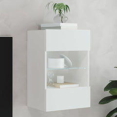 TV Wall Cabinet with LED Lights 40x30x60.5 cm White