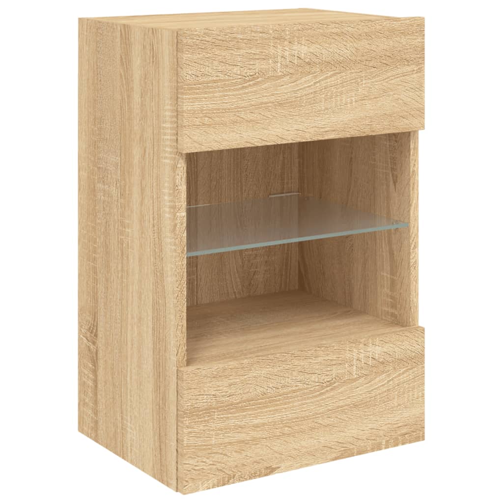 vidaXL TV Wall Cabinet with LED Lights Sonoma Oak 40x30x60,5 cm 6