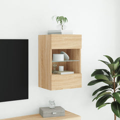 vidaXL TV Wall Cabinet with LED Lights Sonoma Oak 40x30x60,5 cm 4